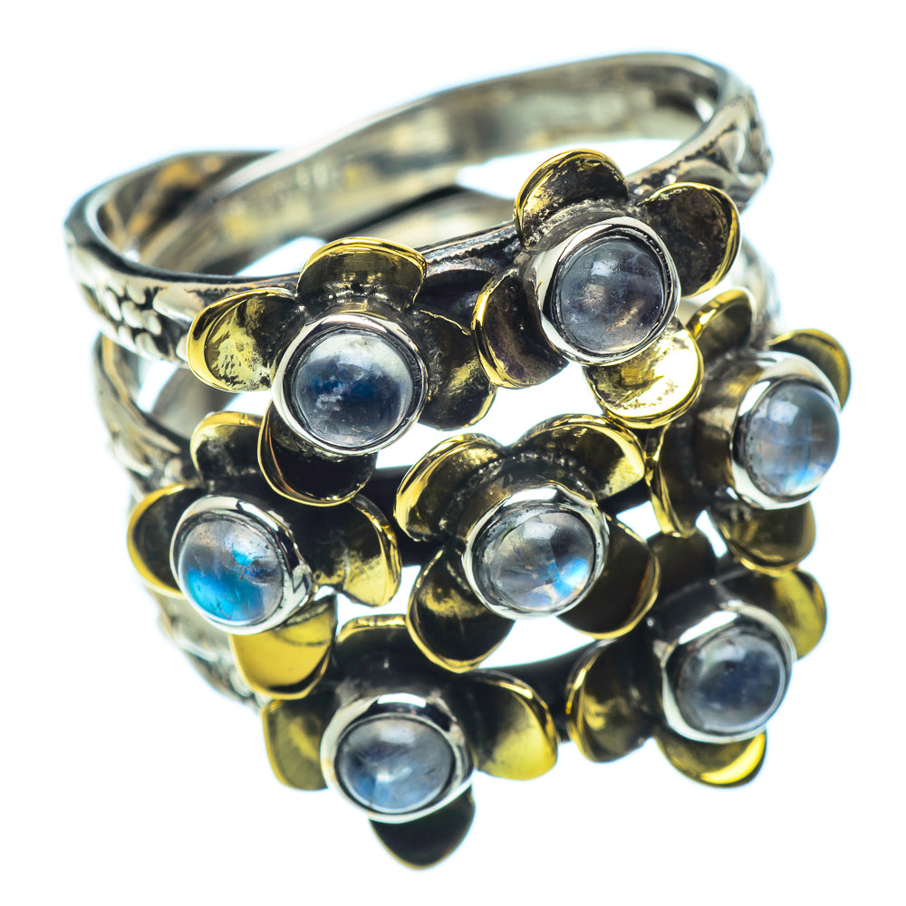 Rainbow Moonstone Rings handcrafted by Anasilvercos - RING38935