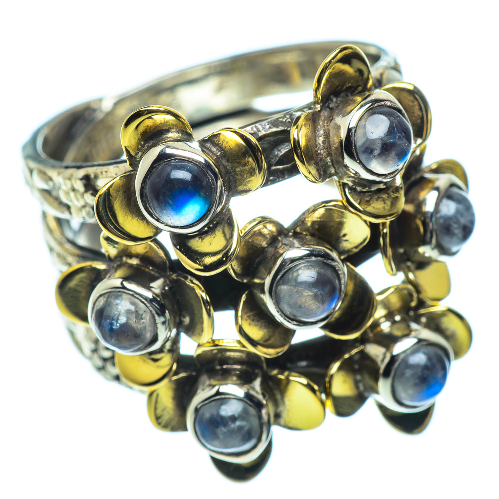 Rainbow Moonstone Rings handcrafted by Anasilvercos - RING39008