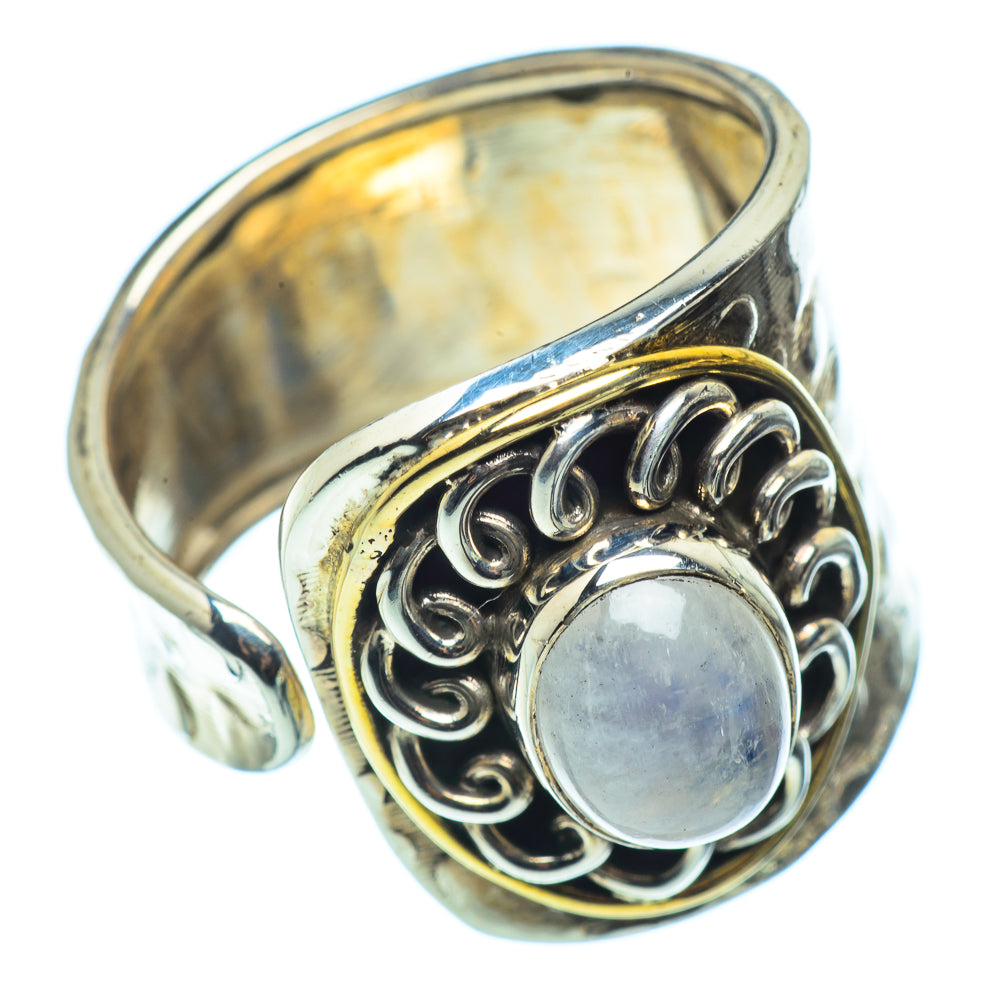 Rainbow Moonstone Rings handcrafted by Anasilvercos - RING39302