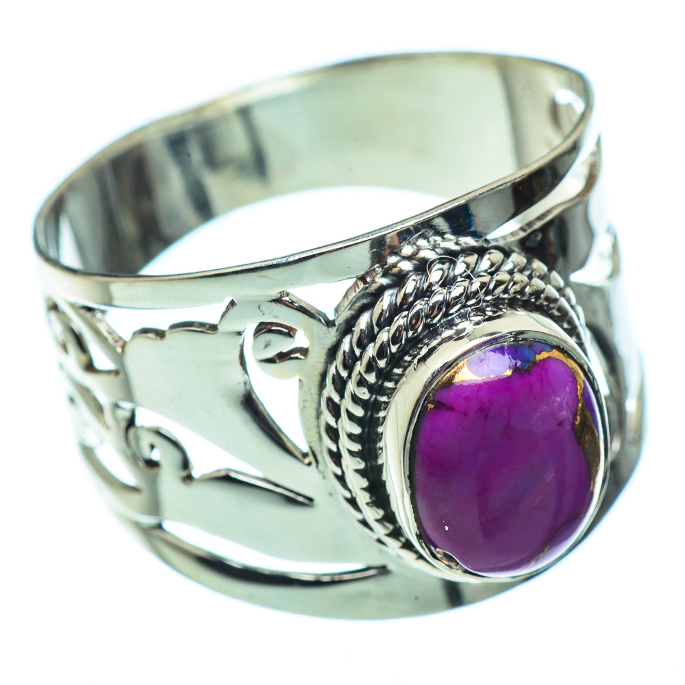 Purple Copper Composite Turquoise Rings handcrafted by Anasilvercos - RING39354