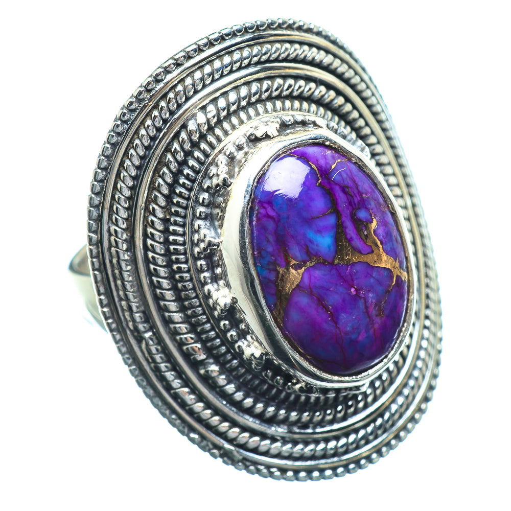 Purple Copper Composite Turquoise Rings handcrafted by Anasilvercos - RING39902