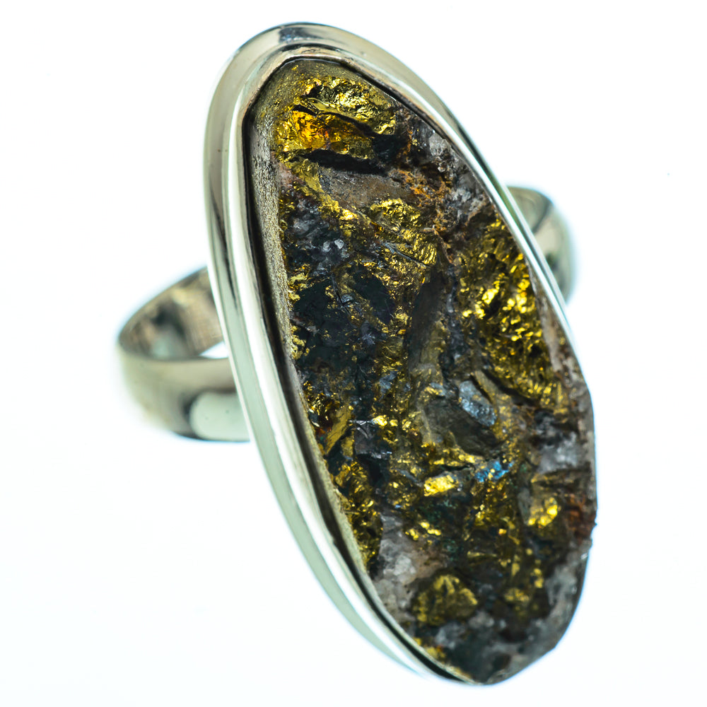 Spectro Pyrite Druzy Rings handcrafted by Anasilvercos - RING40184