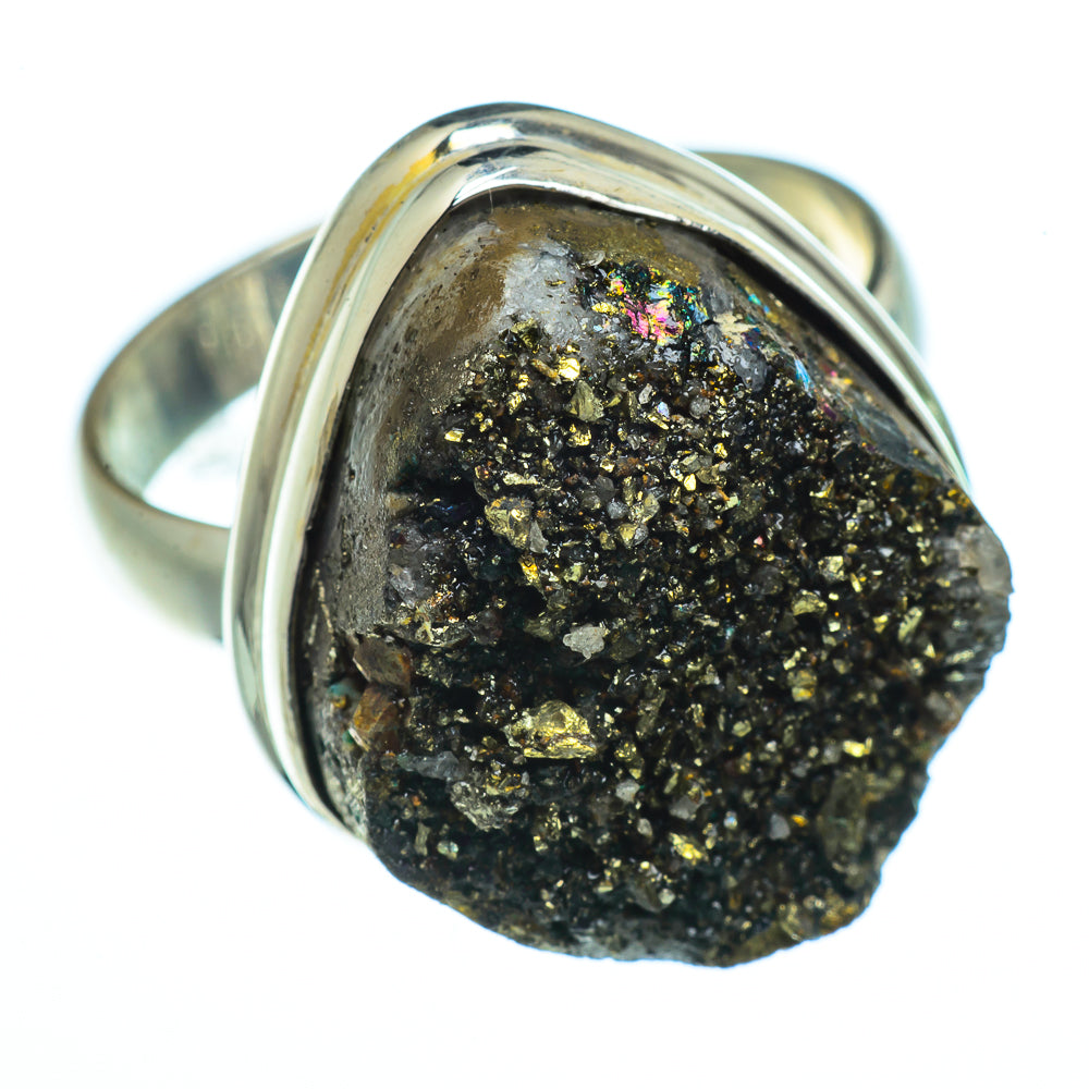 Spectro Pyrite Druzy Rings handcrafted by Anasilvercos - RING40465