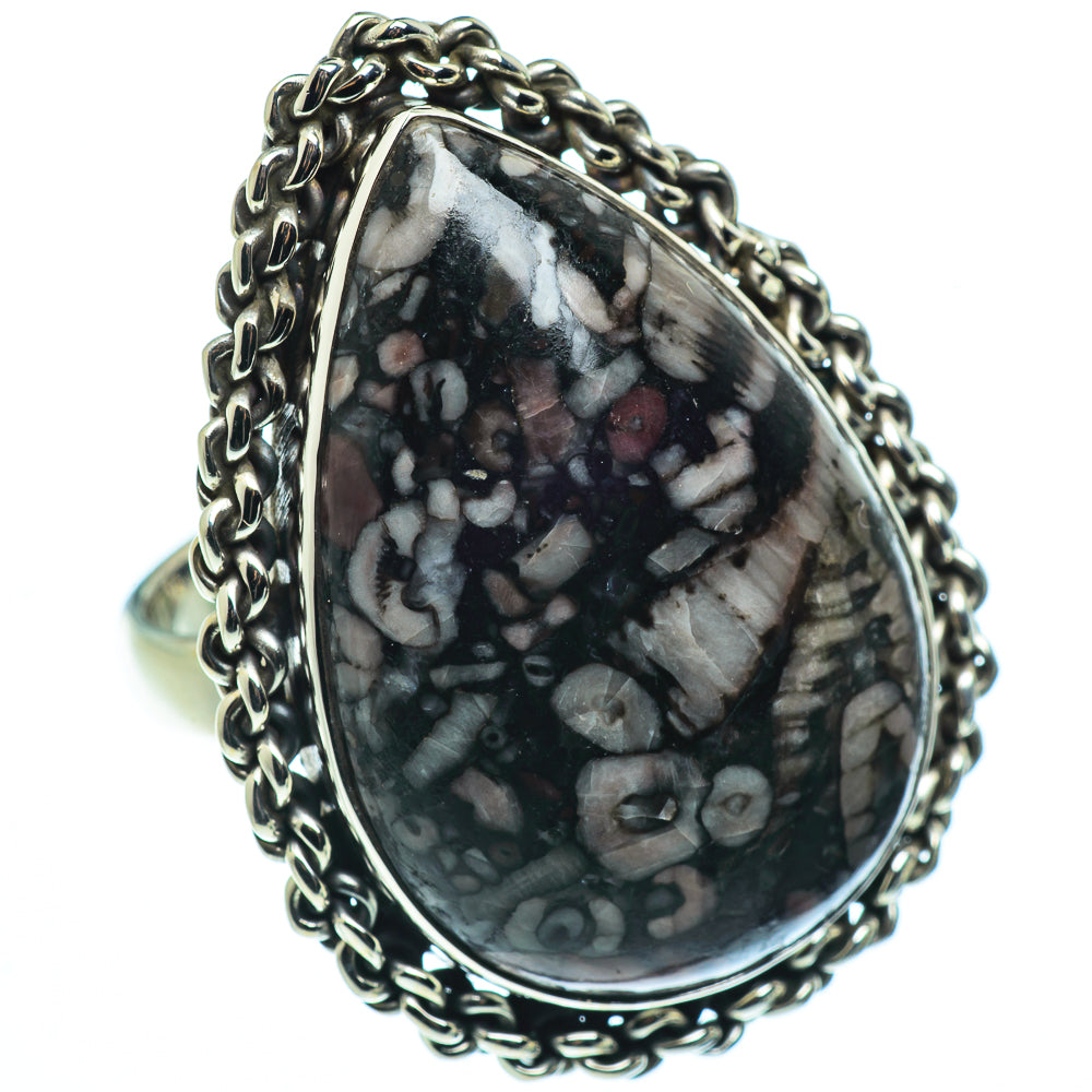 Crinoid Fossil Rings handcrafted by Anasilvercos - RING41152