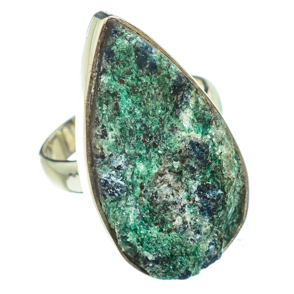 Green Fuchsite Crystal Rings handcrafted by Anasilvercos - RING42341