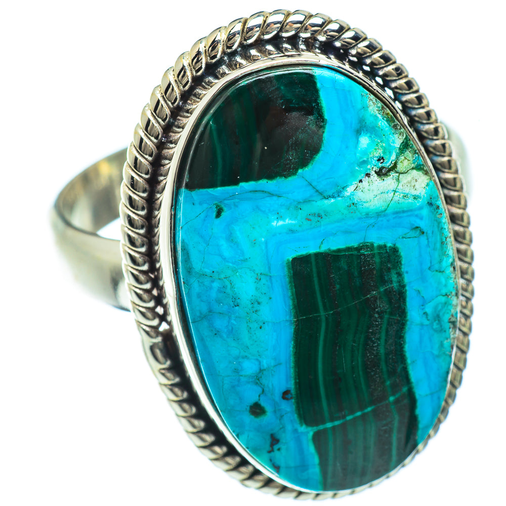 Malachite In Chrysocolla Rings handcrafted by Anasilvercos - RING42484