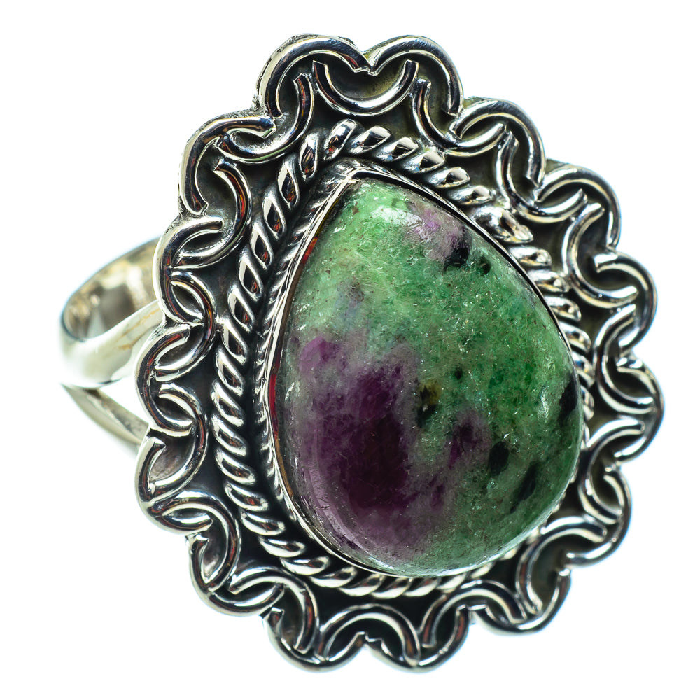 Ruby Zoisite Rings handcrafted by Anasilvercos - RING43123