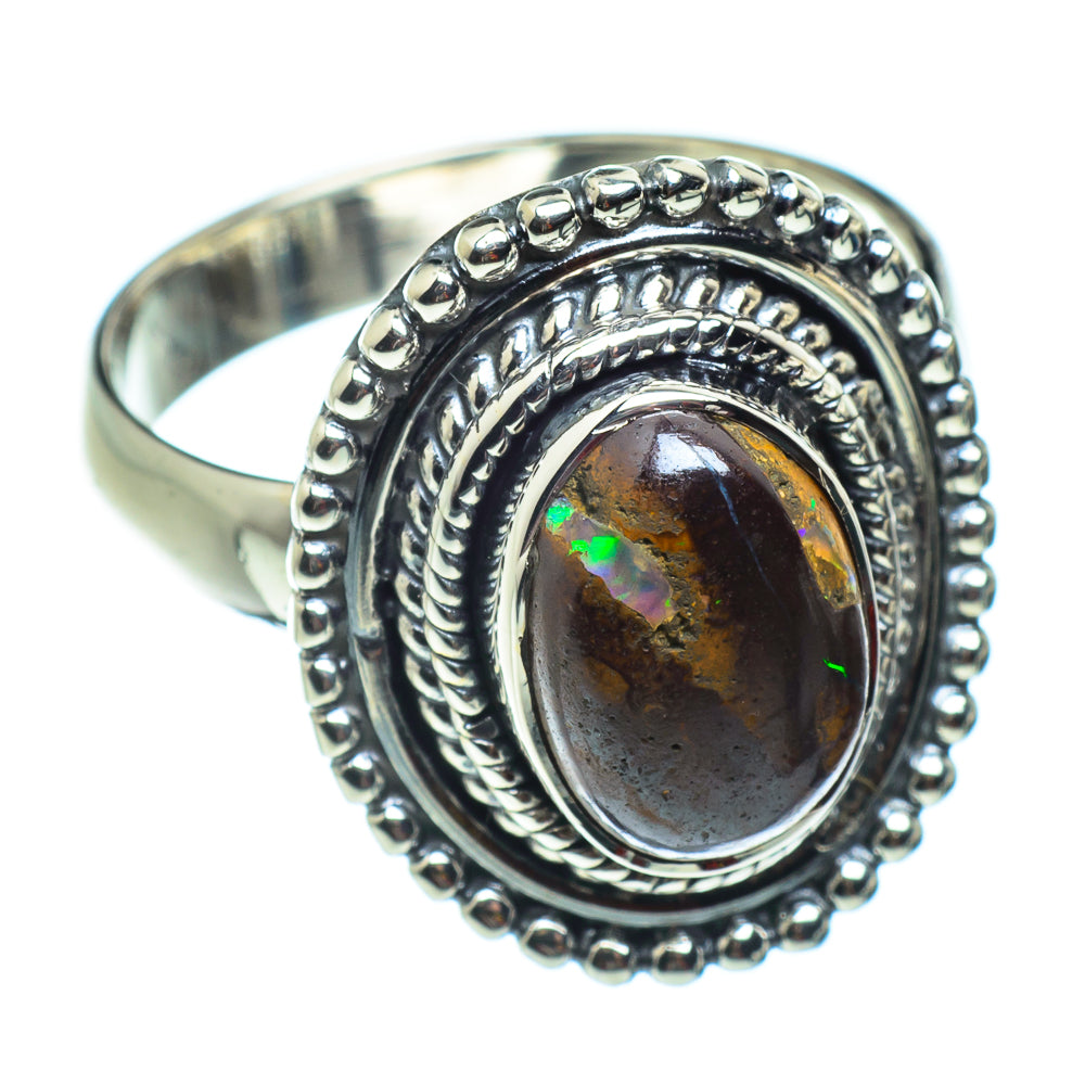 Boulder Opal Rings handcrafted by Anasilvercos - RING43169