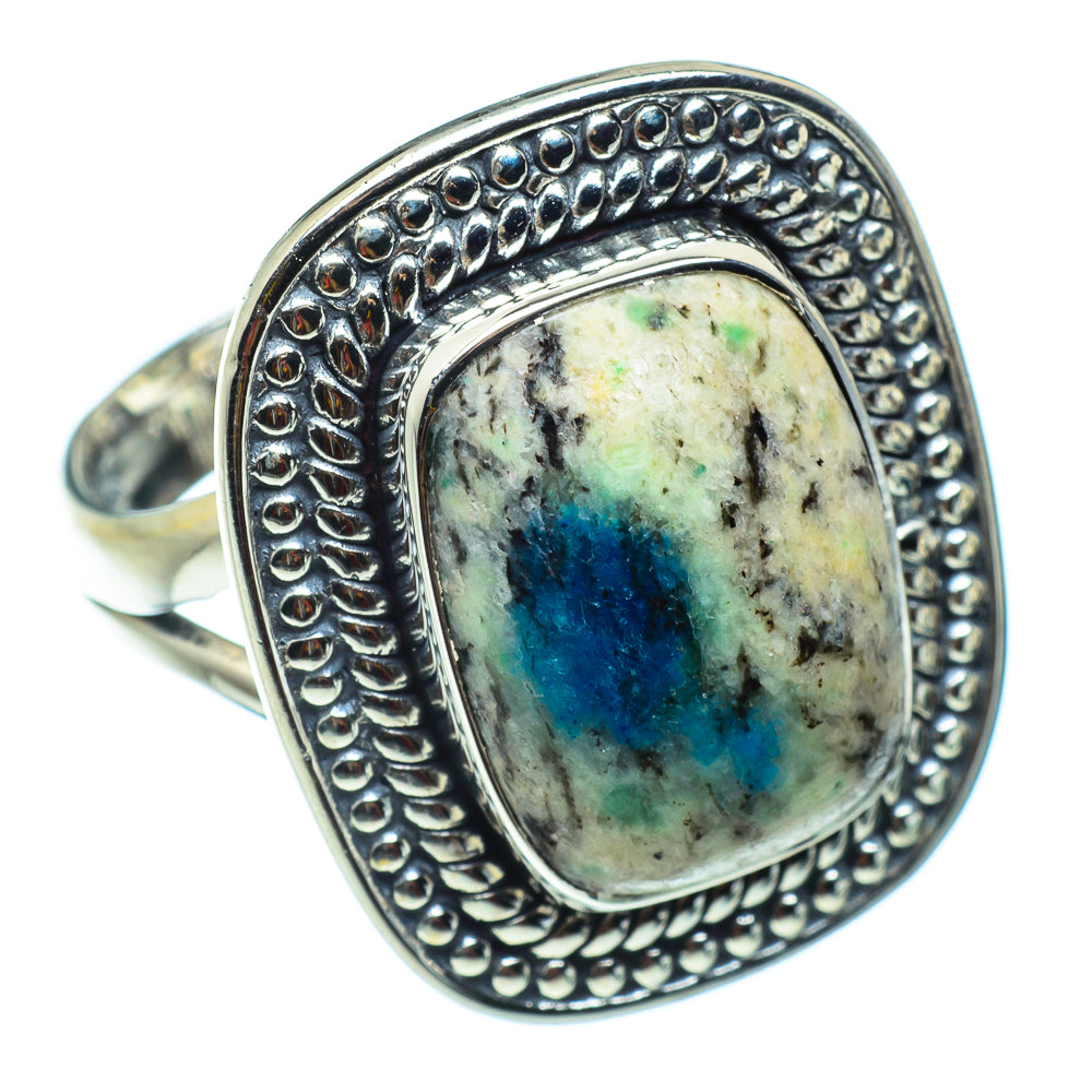 K2 Blue Azurite Rings handcrafted by Anasilvercos - RING43199