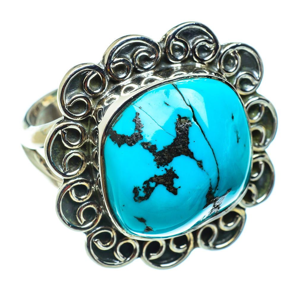 Tibetan Turquoise Rings handcrafted by Anasilvercos - RING43227