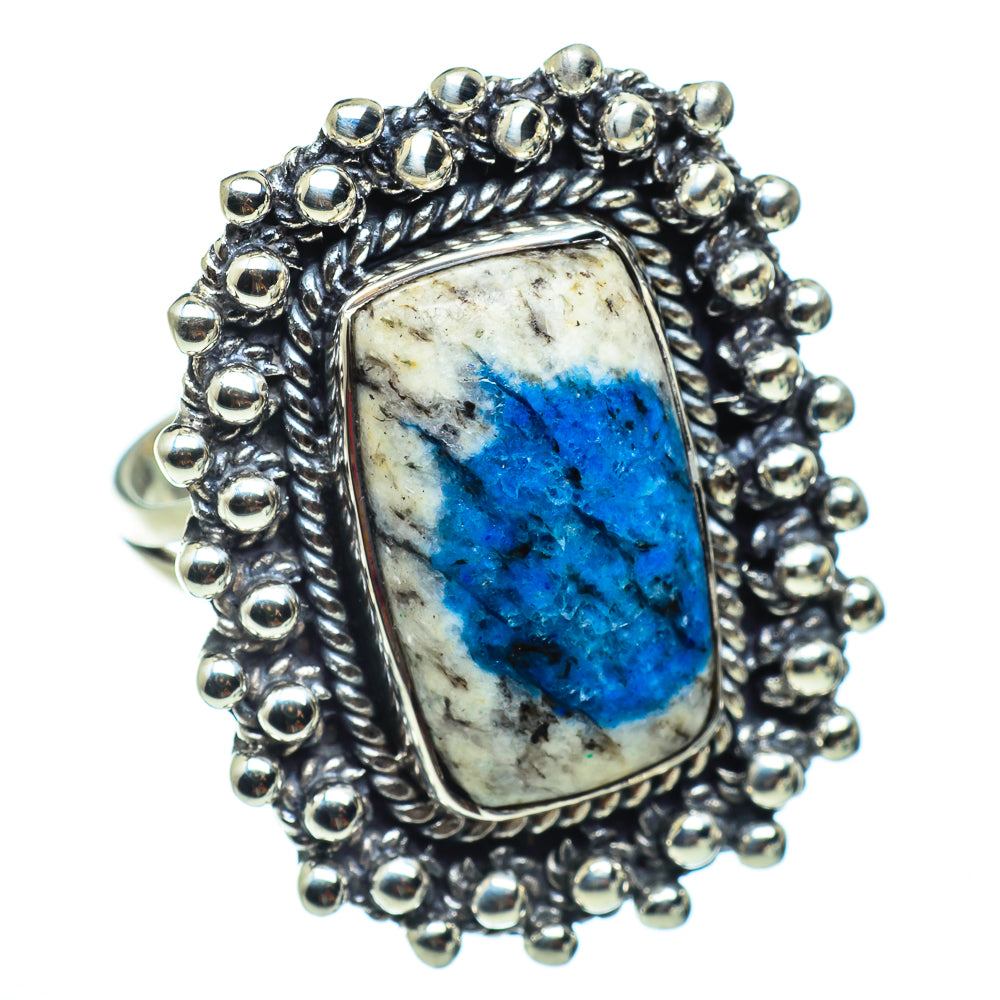 K2 Blue Azurite Rings handcrafted by Anasilvercos - RING43228