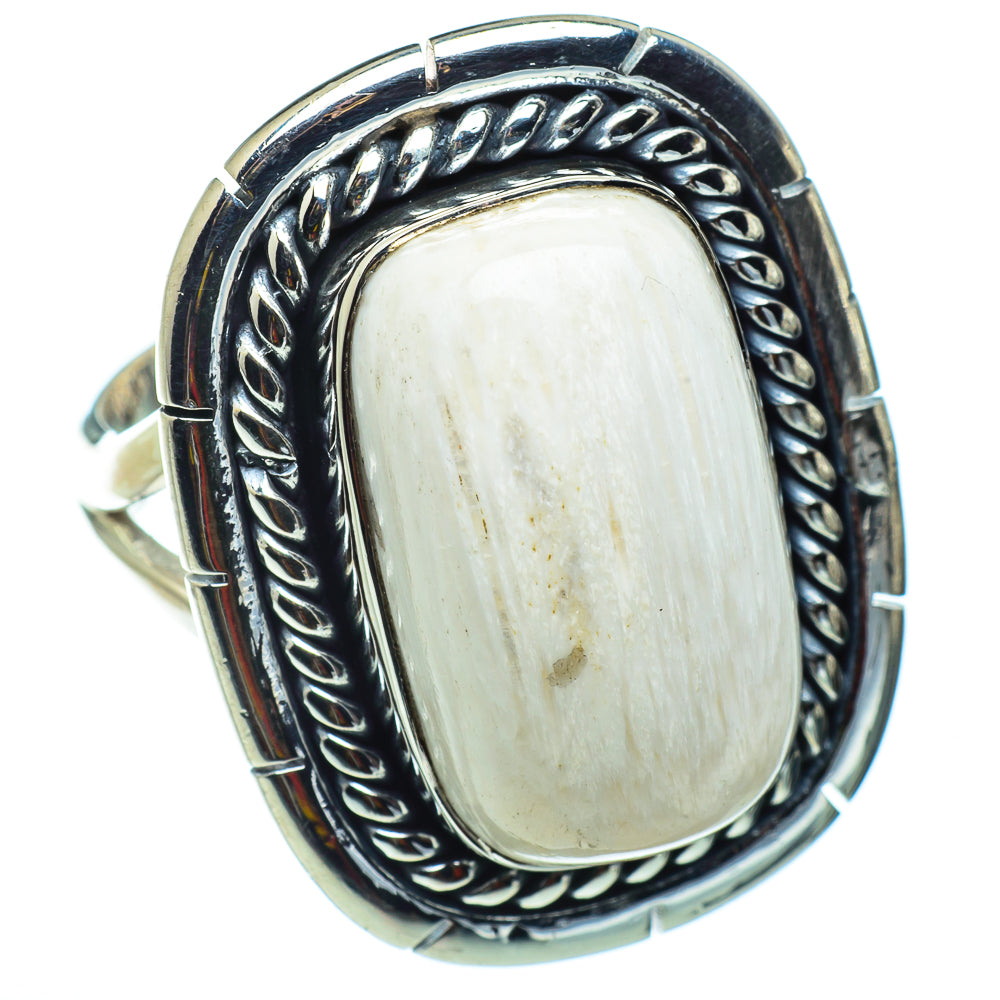 White Scolecite Rings handcrafted by Anasilvercos - RING43266