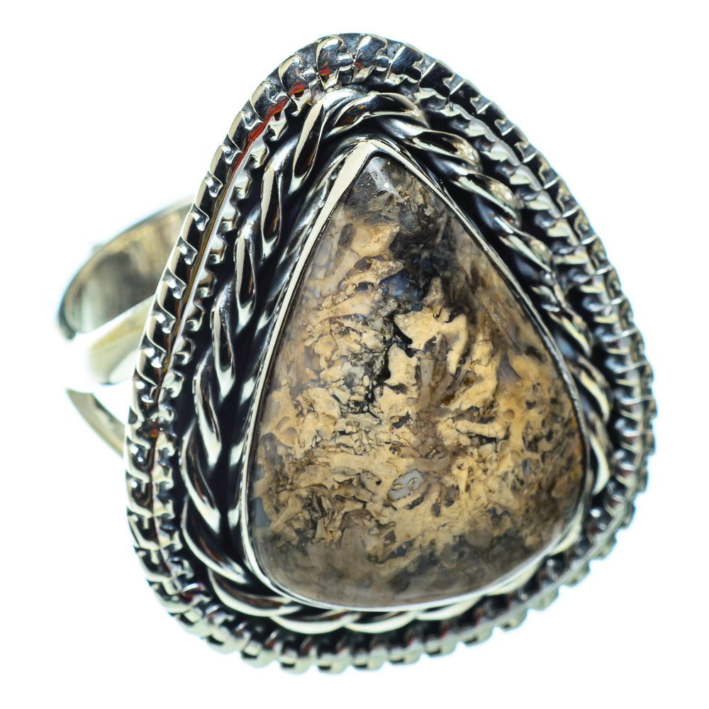 Fossil Coral Rings handcrafted by Anasilvercos - RING43281