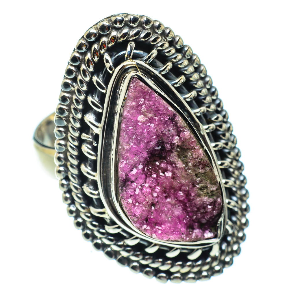 Ruby Fuchsite Druzy Rings handcrafted by Anasilvercos - RING43312