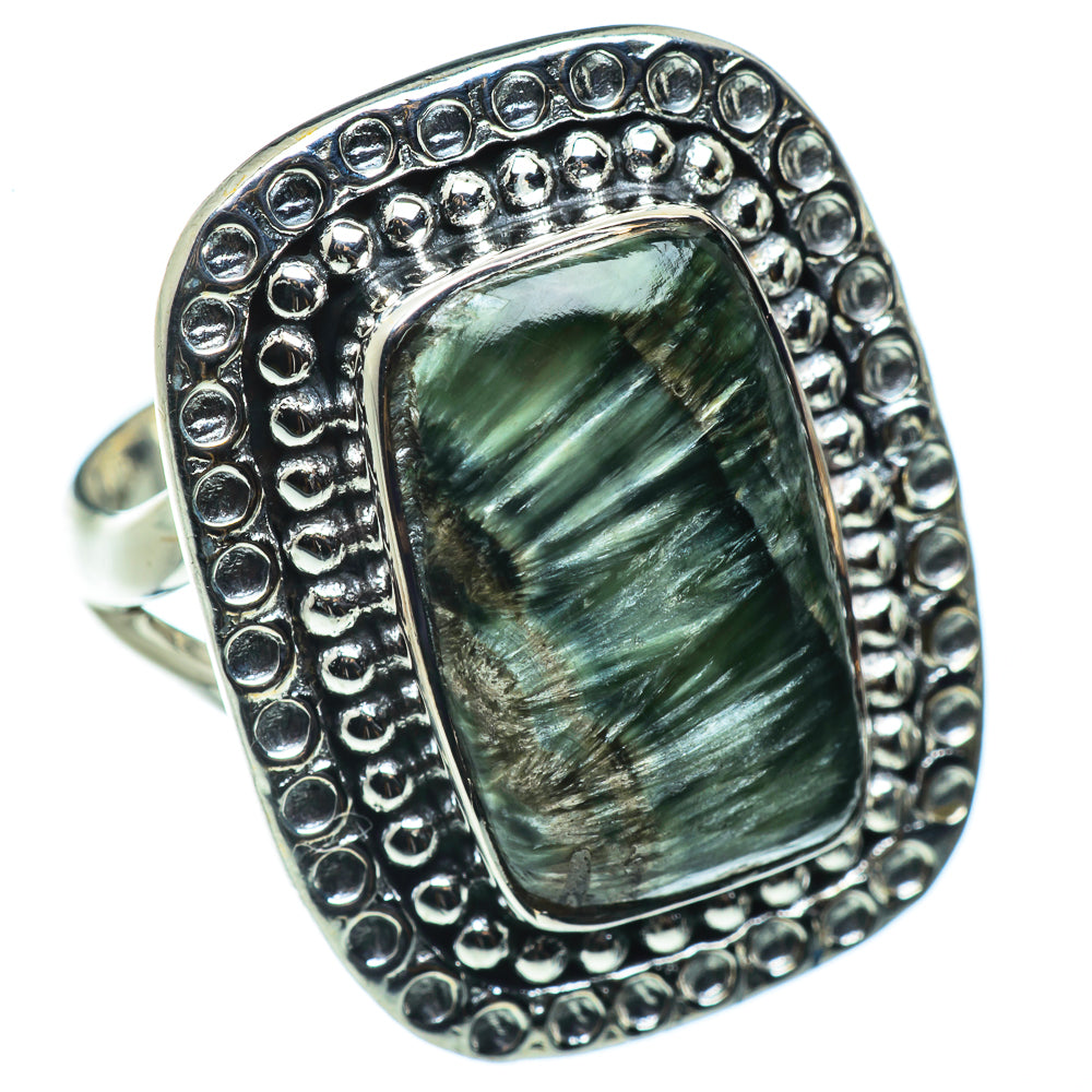 Seraphinite Rings handcrafted by Anasilvercos - RING43492