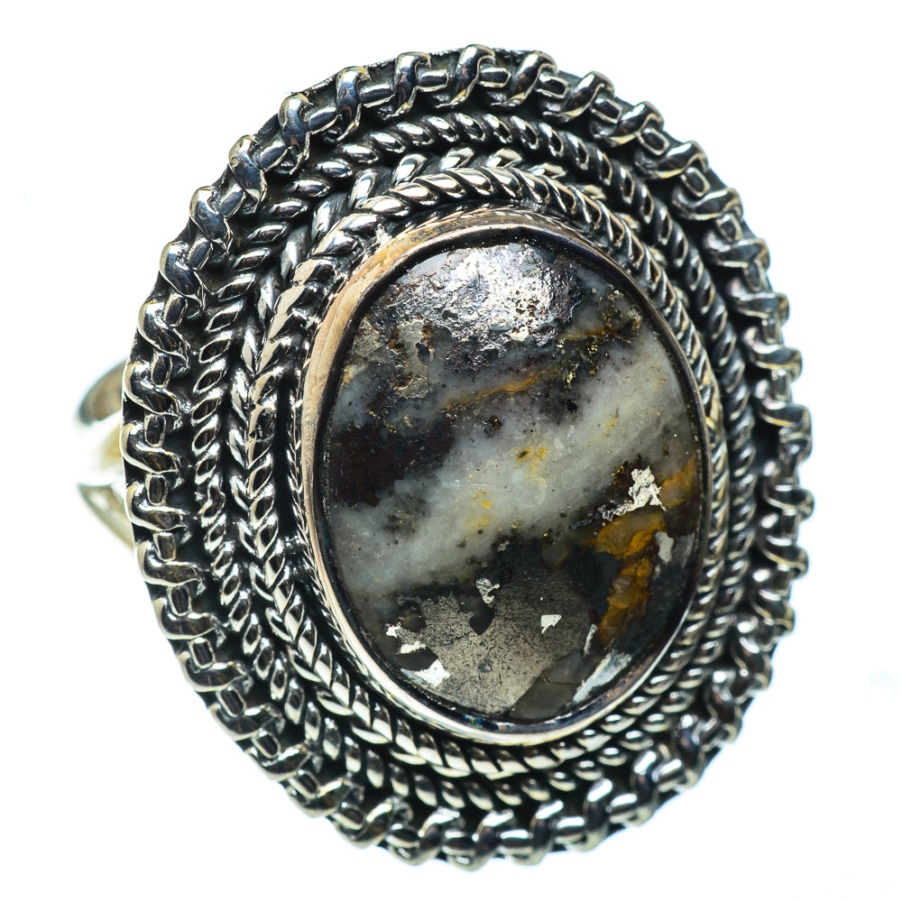 Pyrite Agate Rings handcrafted by Anasilvercos - RING43506