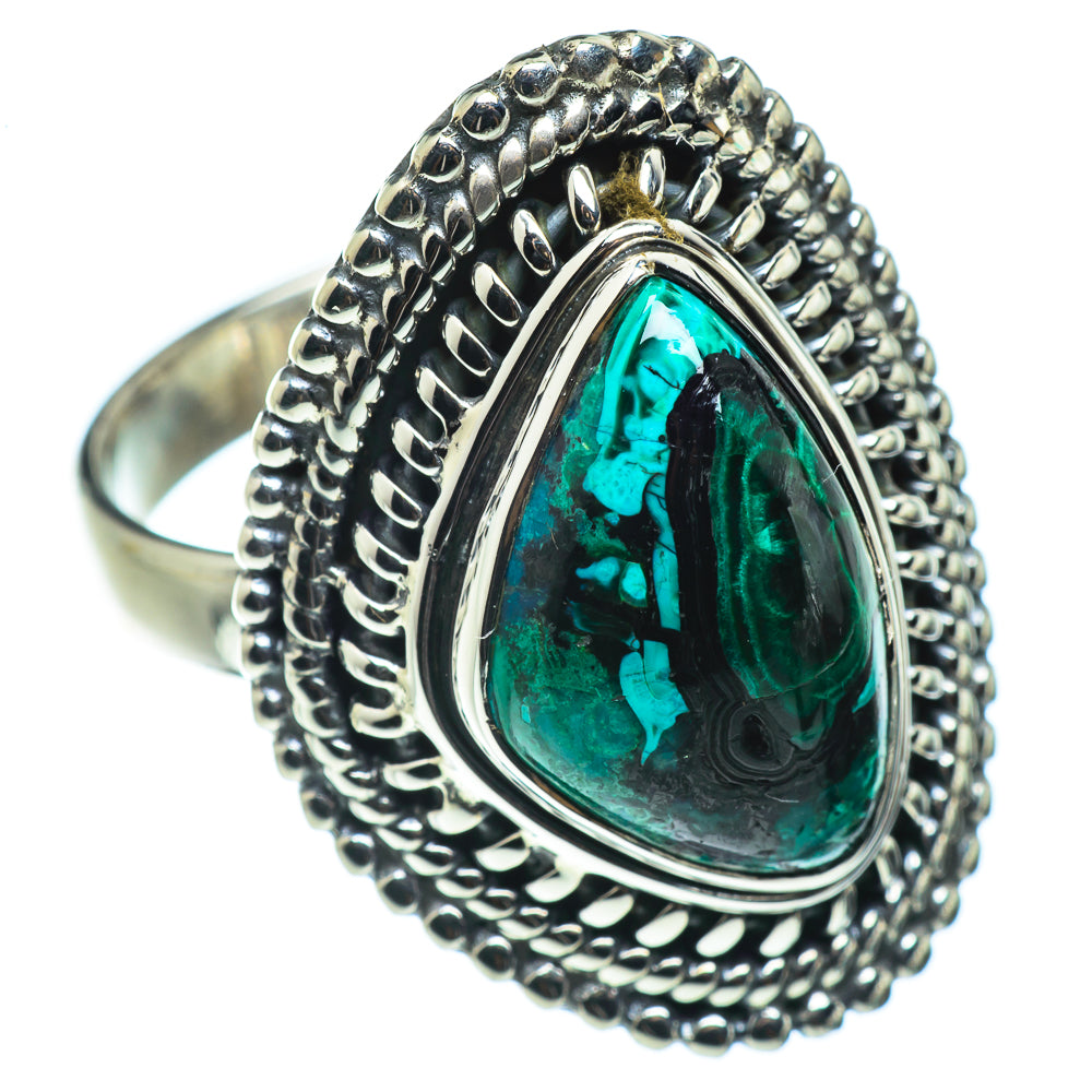 Malachite In Chrysocolla Rings handcrafted by Anasilvercos - RING43554