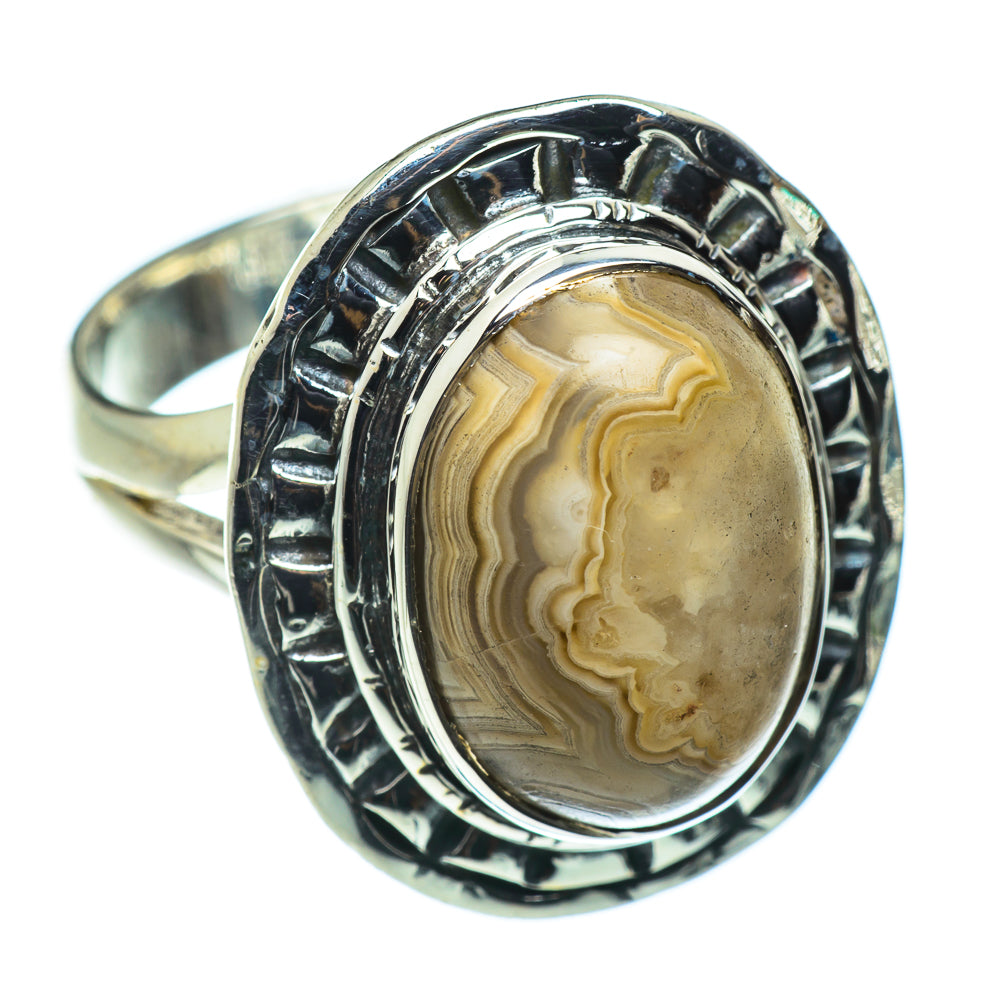 Laguna Lace Agate Rings handcrafted by Anasilvercos - RING43694