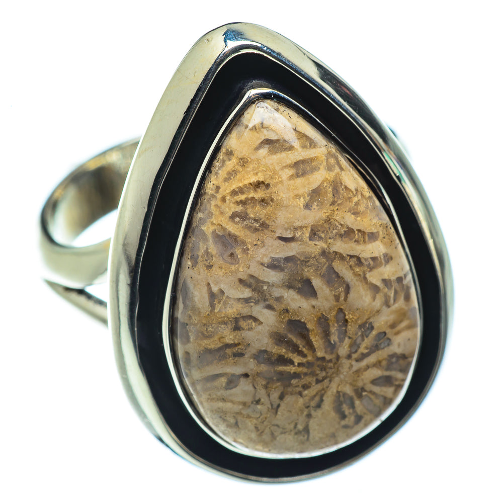 Fossil Coral Rings handcrafted by Anasilvercos - RING43720
