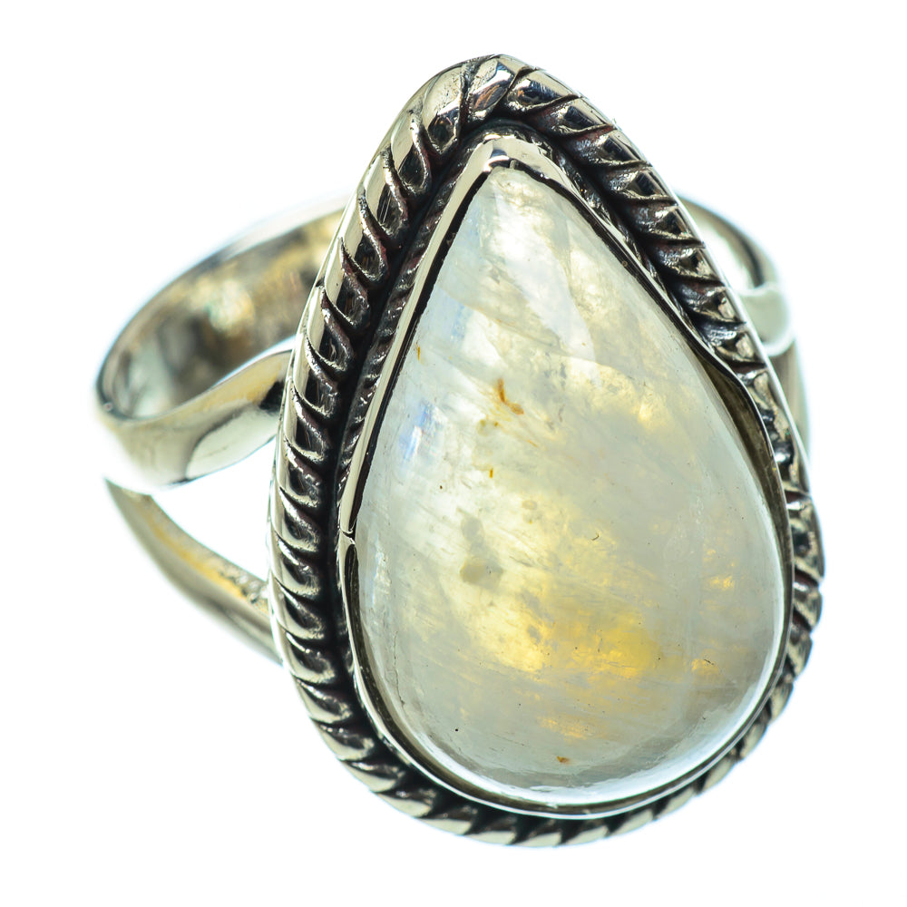 Rainbow Moonstone Rings handcrafted by Anasilvercos - RING43730