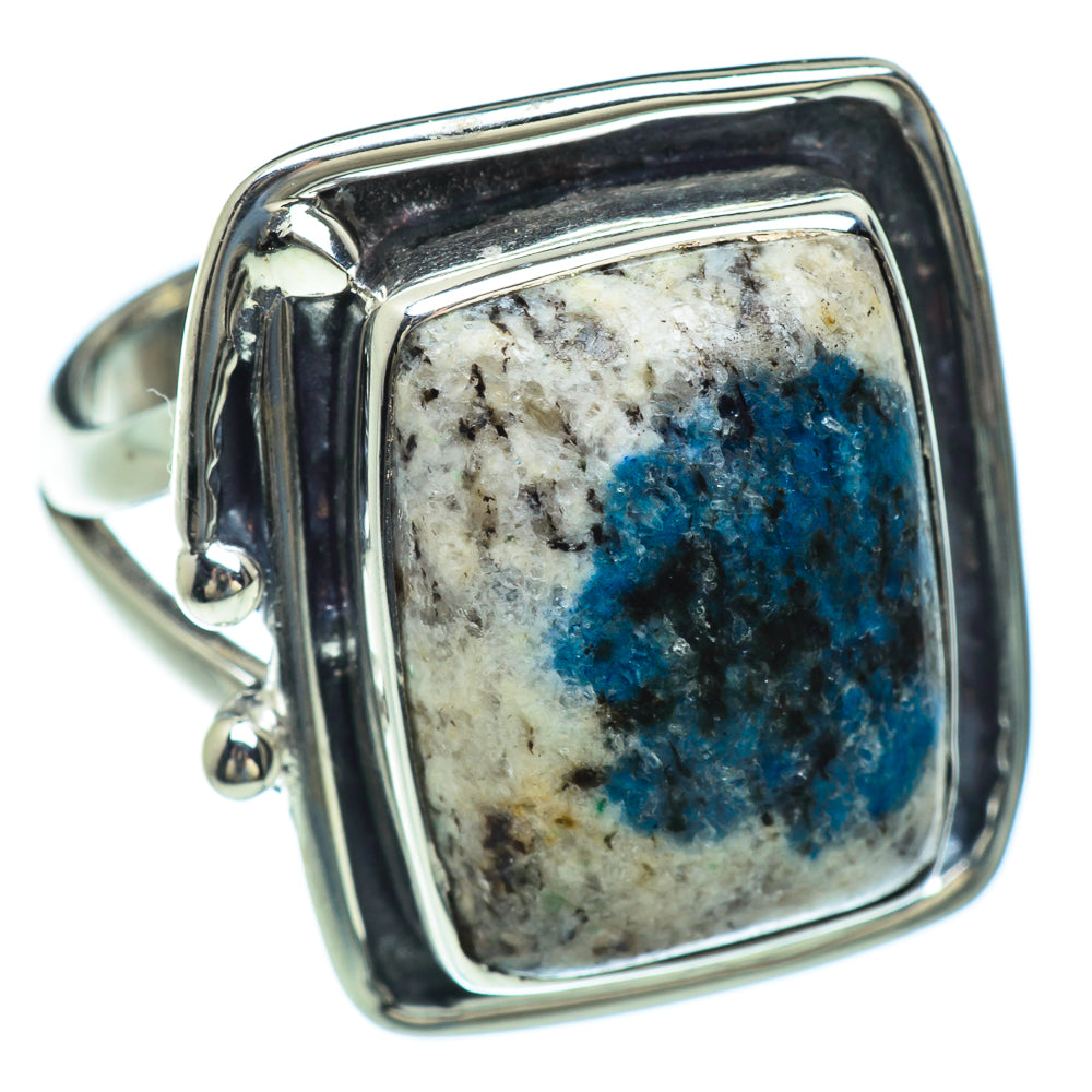 K2 Blue Azurite Rings handcrafted by Anasilvercos - RING43891