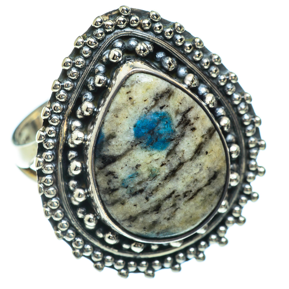 K2 Blue Azurite Rings handcrafted by Anasilvercos - RING44031
