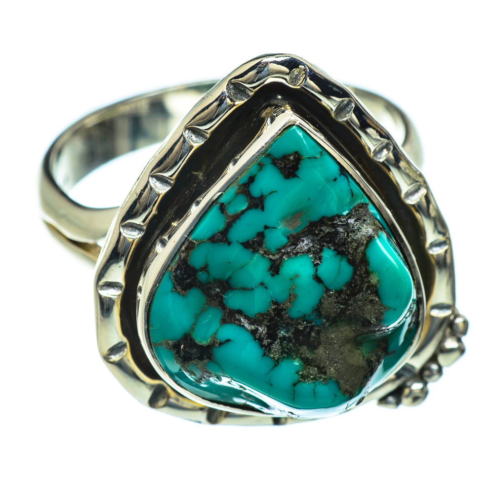 Tibetan Turquoise Rings handcrafted by Anasilvercos - RING44063