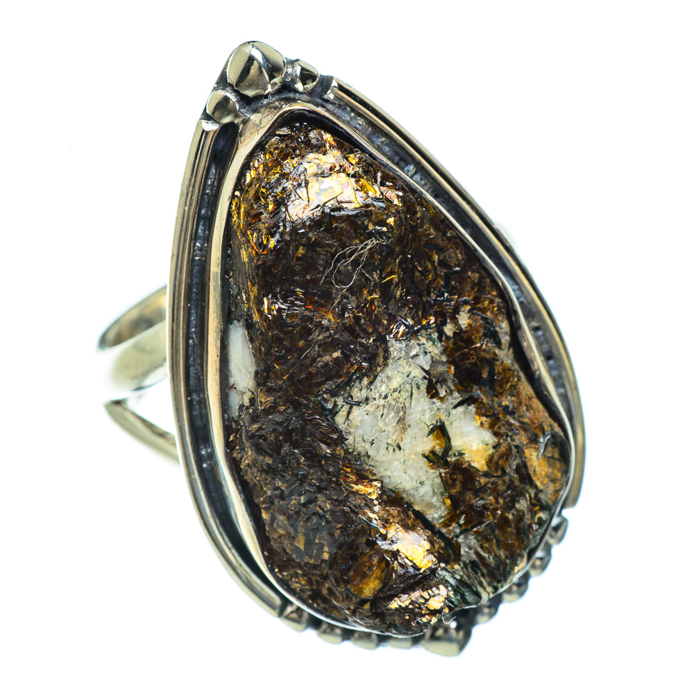 Pyrite Agate Rings handcrafted by Anasilvercos - RING44076