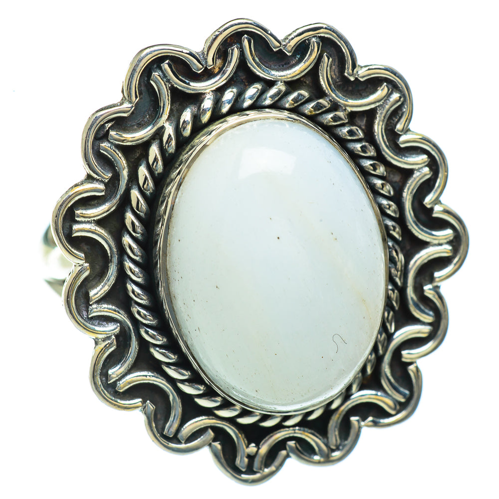 White Scolecite Rings handcrafted by Anasilvercos - RING44087