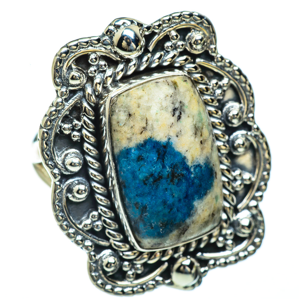 K2 Blue Azurite Rings handcrafted by Anasilvercos - RING44149