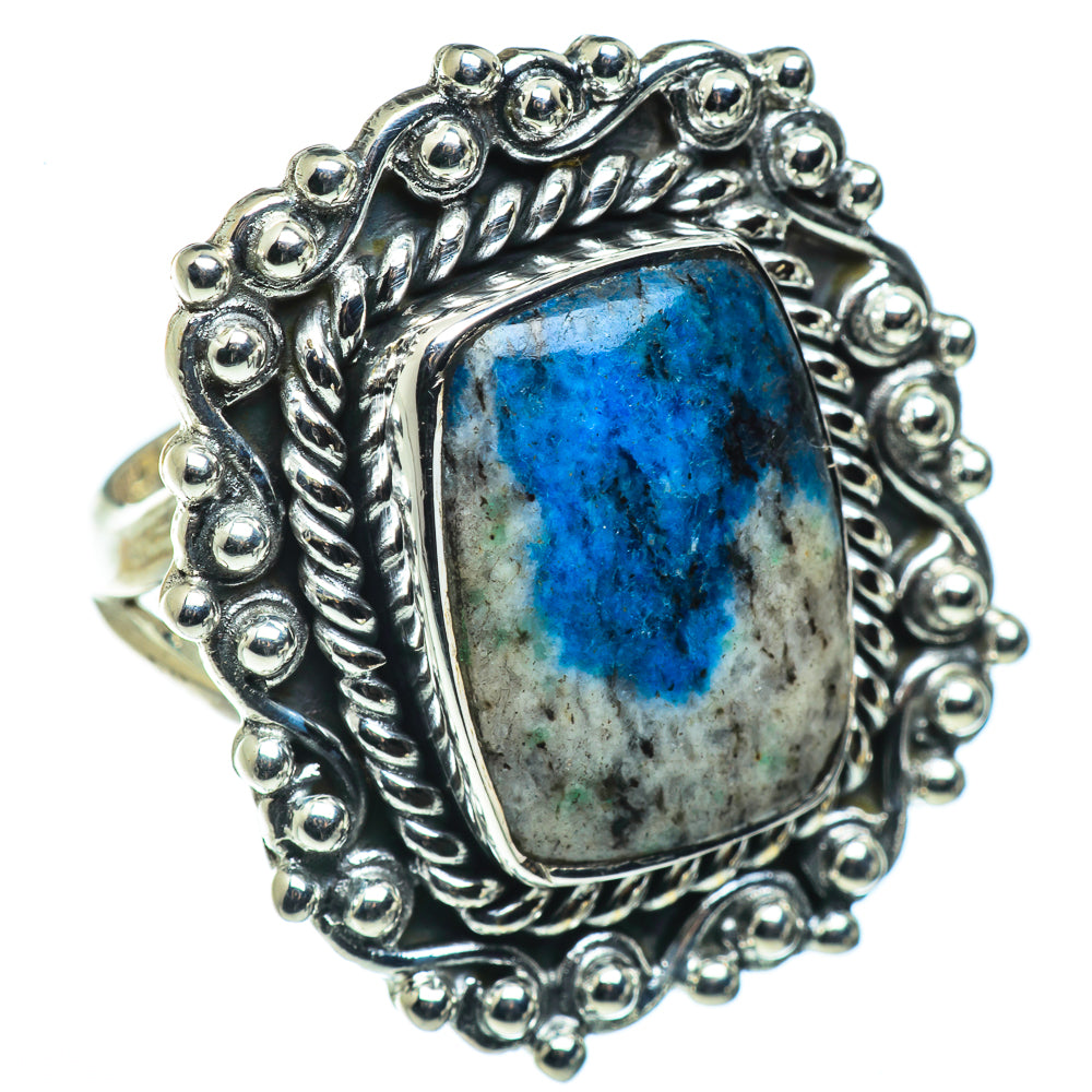 K2 Blue Azurite Rings handcrafted by Anasilvercos - RING44321