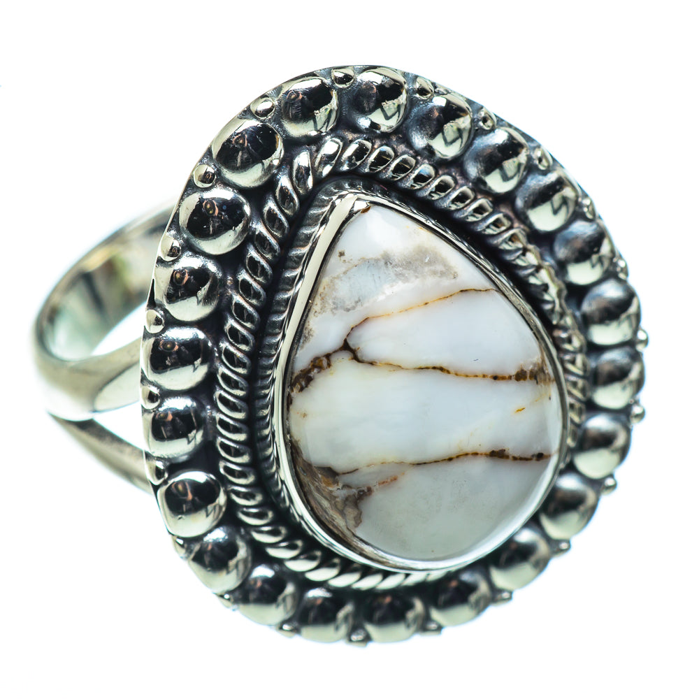 White Agate Rings handcrafted by Anasilvercos - RING44340