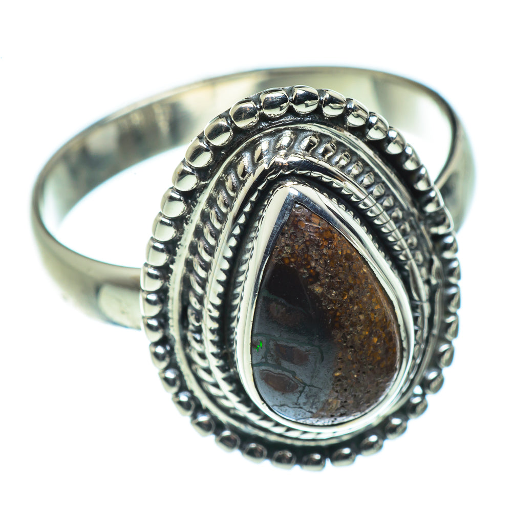 Boulder Opal Rings handcrafted by Anasilvercos - RING44375