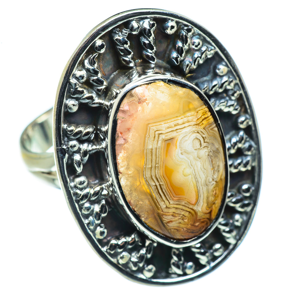 Laguna Lace Agate Rings handcrafted by Anasilvercos - RING44414