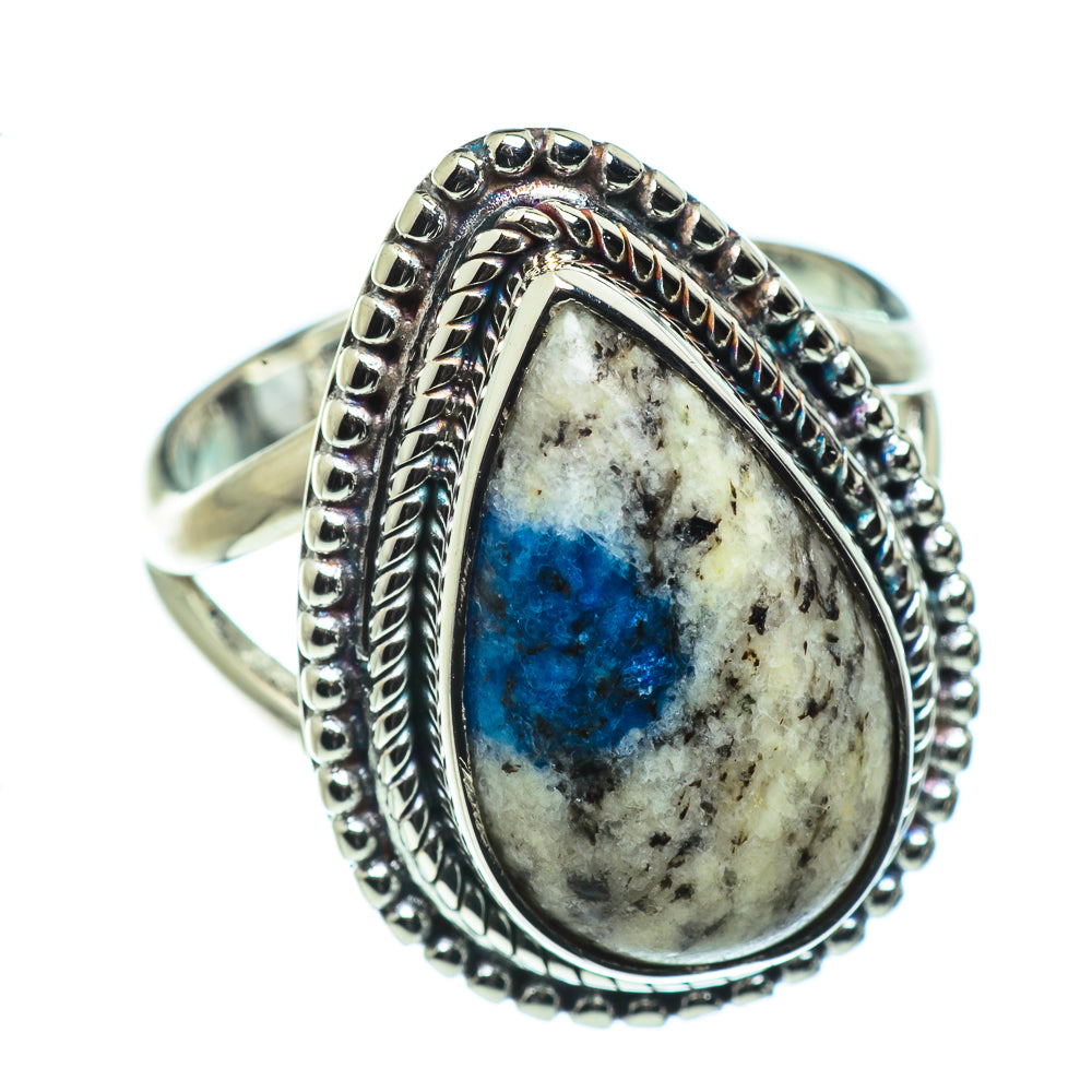 K2 Blue Azurite Rings handcrafted by Anasilvercos - RING44478