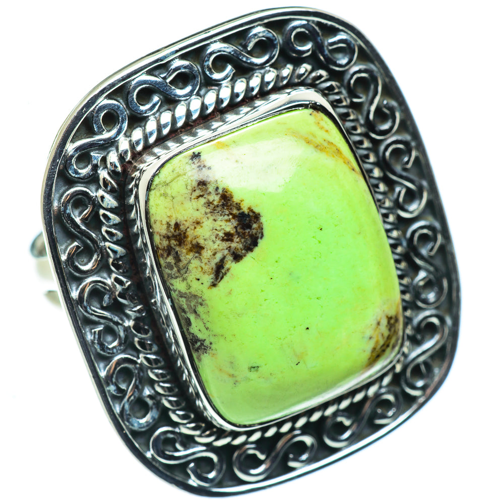 Lemon Chrysoprase Rings handcrafted by Anasilvercos - RING44597