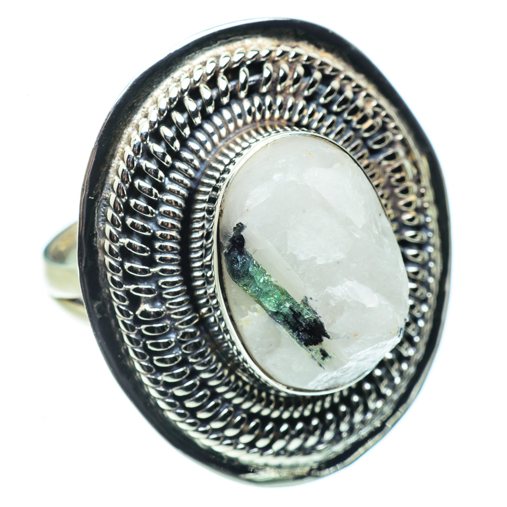 Green Tourmaline In Quartz Rings handcrafted by Anasilvercos - RING44641