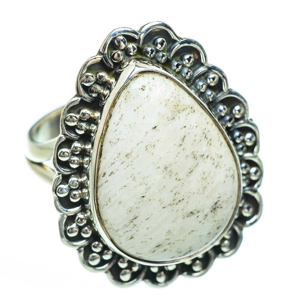 White Scolecite Rings handcrafted by Anasilvercos - RING45138