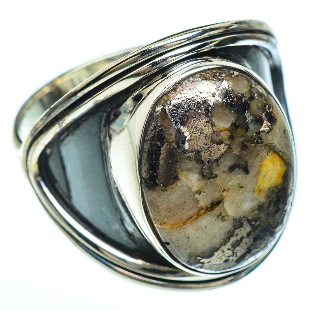 Pyrite Agate Rings handcrafted by Anasilvercos - RING45165
