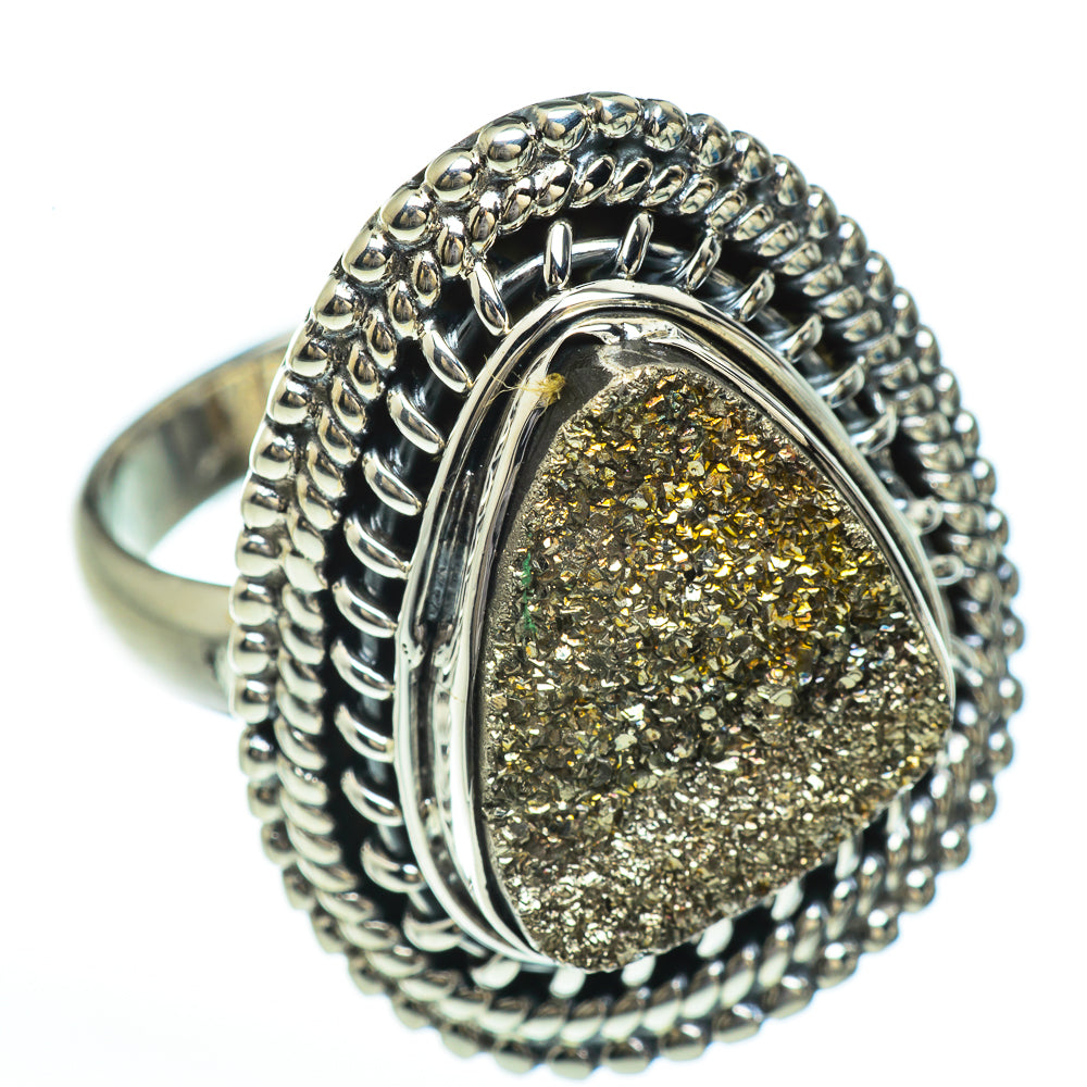 Spectro Pyrite Druzy Rings handcrafted by Anasilvercos - RING45166