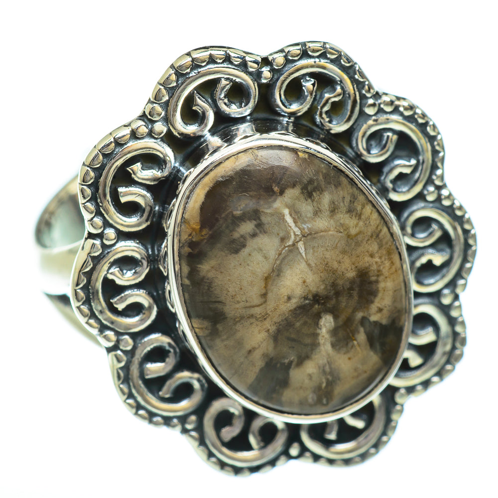 Petrified Wood Rings handcrafted by Anasilvercos - RING45336