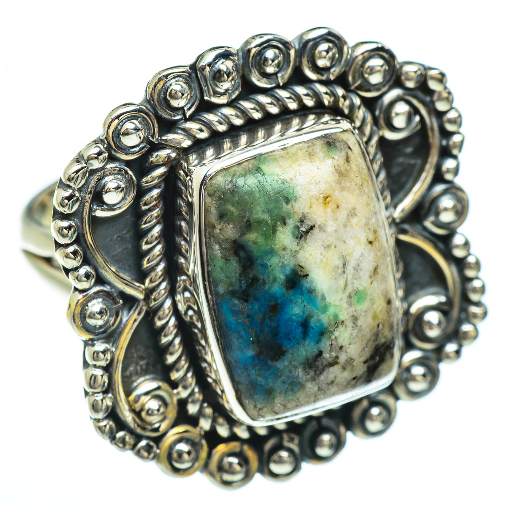 K2 Blue Azurite Rings handcrafted by Anasilvercos - RING45401
