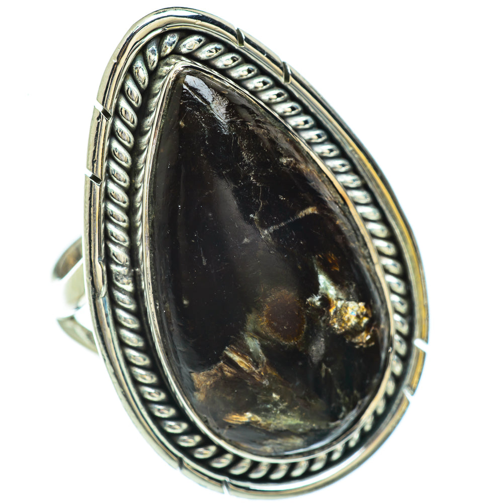 Golden Seraphinite Rings handcrafted by Anasilvercos - RING45422