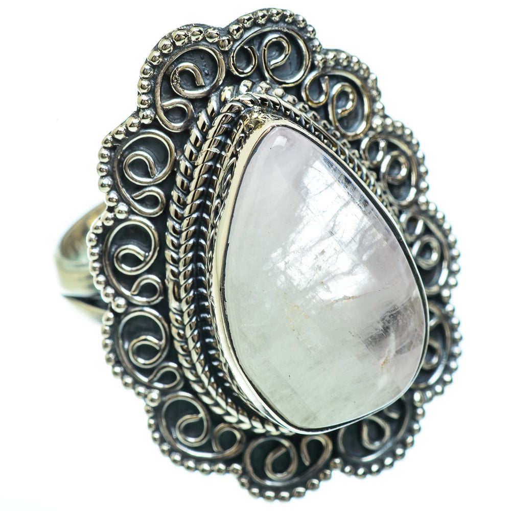 Rainbow Moonstone Rings handcrafted by Anasilvercos - RING45424