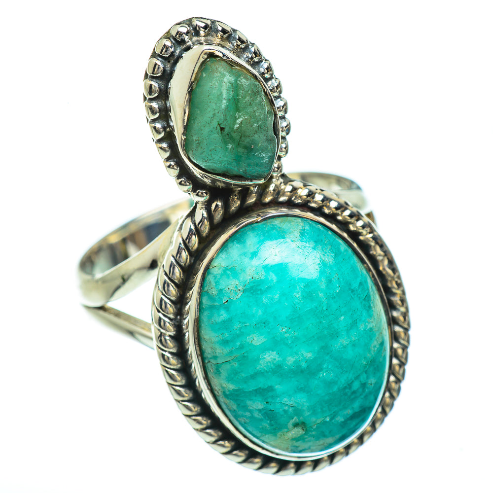 Amazonite, Chrysoprase Rings handcrafted by Anasilvercos - RING45464