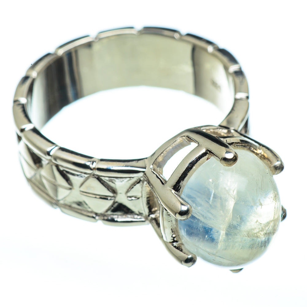Rainbow Moonstone Rings handcrafted by Anasilvercos - RING45641