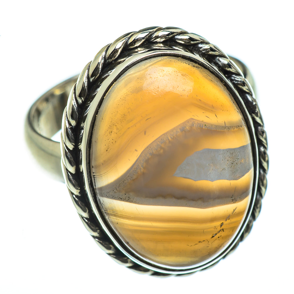 Botswana Agate Rings handcrafted by Anasilvercos - RING45998