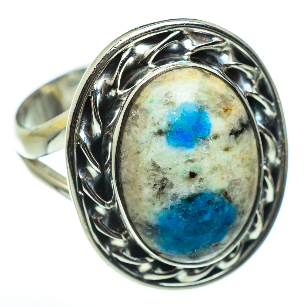 K2 Blue Azurite Rings handcrafted by Anasilvercos - RING46090