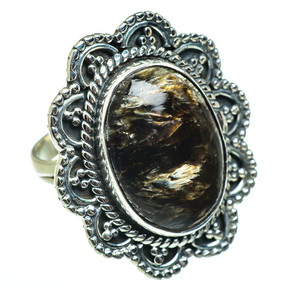 Golden Seraphinite Rings handcrafted by Anasilvercos - RING46184