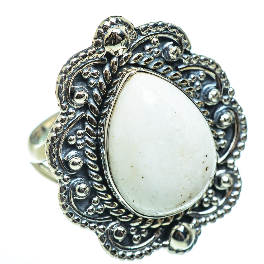 White Scolecite Rings handcrafted by Anasilvercos - RING46201